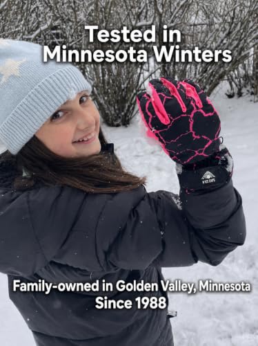 Image of N'Ice Caps Kids Waterproof Winter Thinsulate Warm Gloves | Boys and Girls Snow Ski Gloves with Durable Grippers on Palms, Fingers and Thumbs, 3M Insulation Ideal for Cold Weather