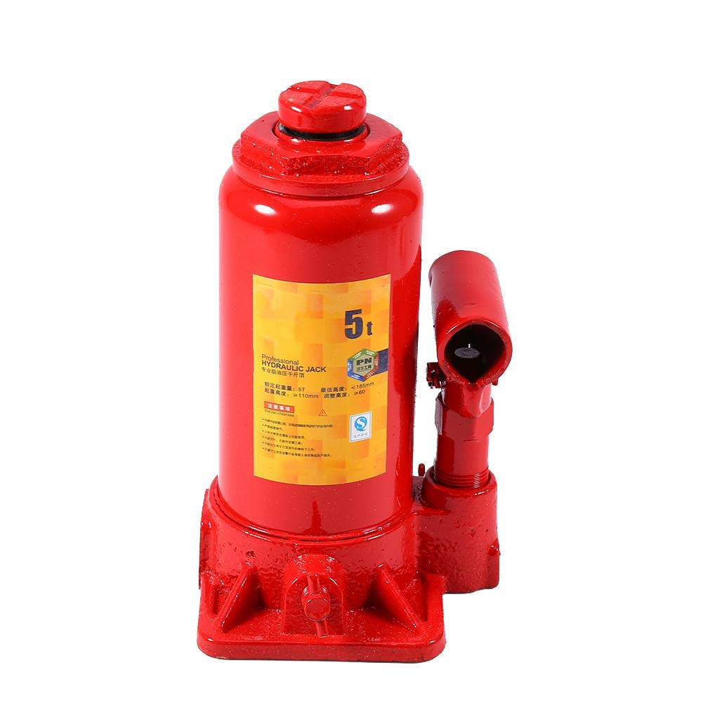 Cric idraulico portatile 5 tonnellate per auto furgoni barche camion cric idraulico per carrello in acciaio resistente rosso
