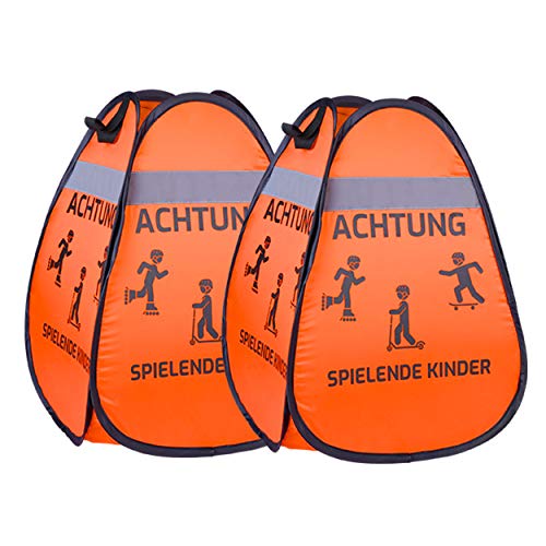 BLAUSTEIN Warnwürfel 2X - Mehr Sicherheit für Kinder Straßenwarnschild Spielende Kinder