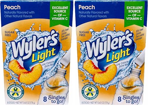 Wyler's Light Singles To Go Powder Packets, Water Drink Mix, Peach, Pack of 2 image 3