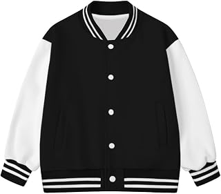 ARTMINE Kids Baseball Jackets Casual Varsity Jacket School Bomber Jackets