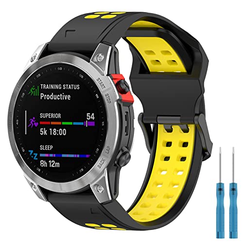 Miimall 22mm Silicone Strap for Garmin Fenix 7, Fenix 6/6 Pro/Fenix 5/5 Plus