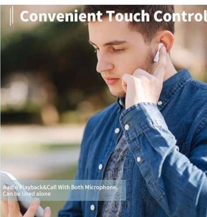 Image of True Wireless Bluetooth Earbuds | Touch Controls | Deep Bass | Long Battery Life | Bluetooth 5.0 | HD Mic for Calling