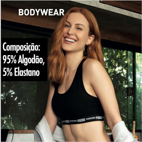 Top Puma Nadador Básico Cotton Algodão Sem Bojo Feminino Ref 27220 (M, Preto)