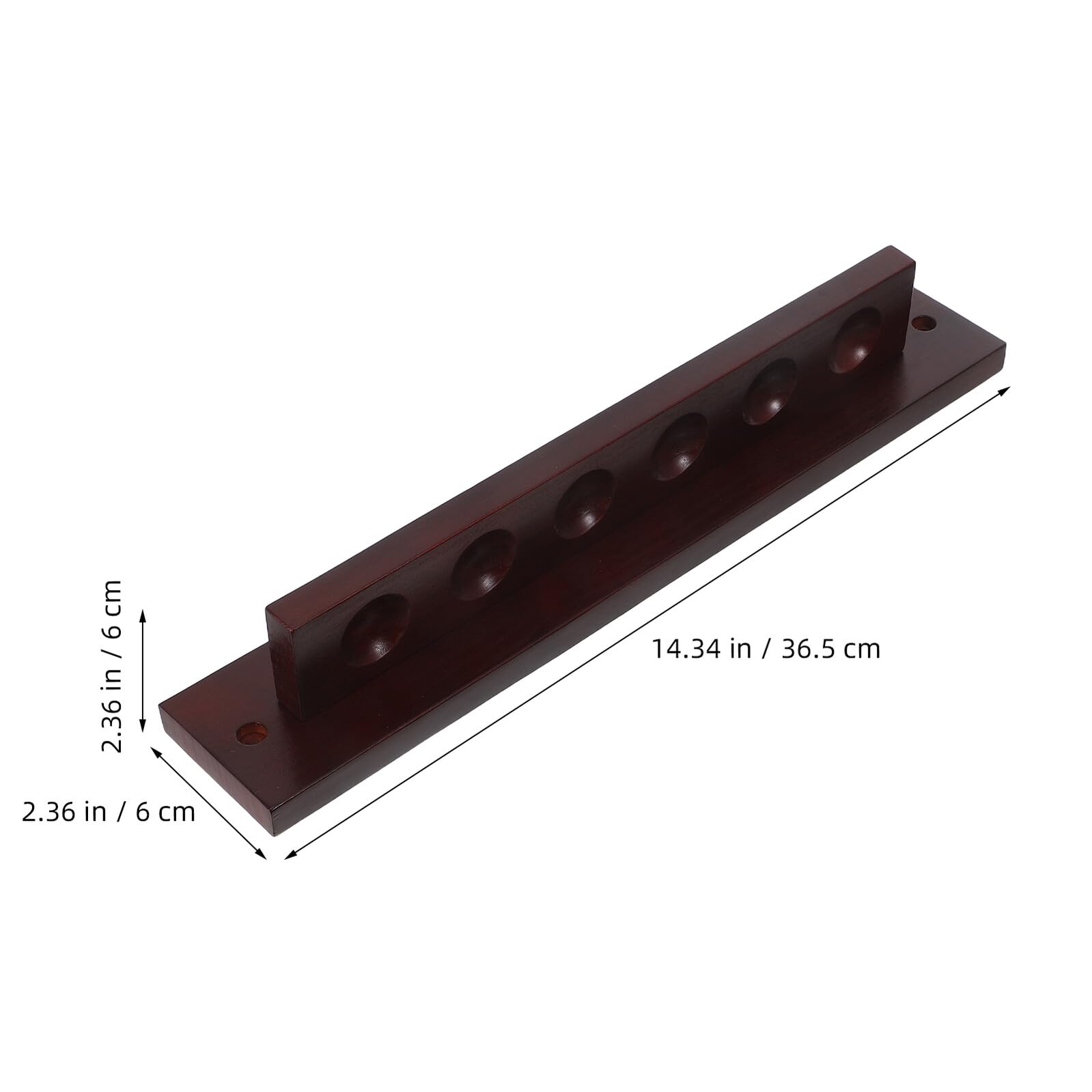 Ciieeo Porta Stecche da Biliardo Organizer Affidabile in Legno Massello a Muro, Supporto a Forma di T Capacità 6 Fori per Stecche da Biliardo per Club e Giochi di Pool