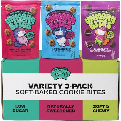 Unicorn Bites Mini Soft Baked Cookies (Variety 3-Pack) - Healthy