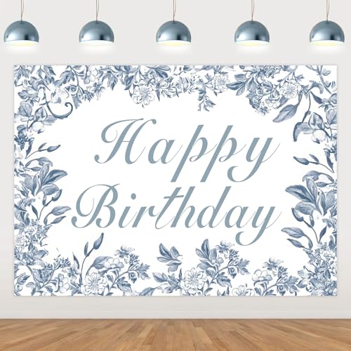 Toile de fond bleue pour photobooth romantique et fleurs vintage