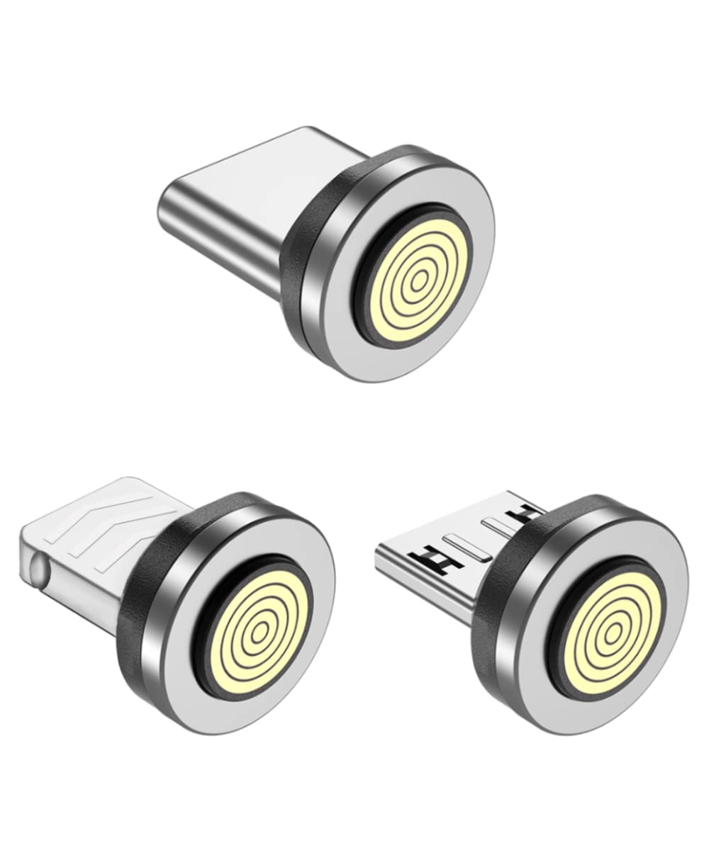 9 Pins Magnetic Charging Cable Fast Charging Adapter Connector Tips Head for Type C, Micro USB, iProducts (Suitable 9Pins Magnetic Cable)