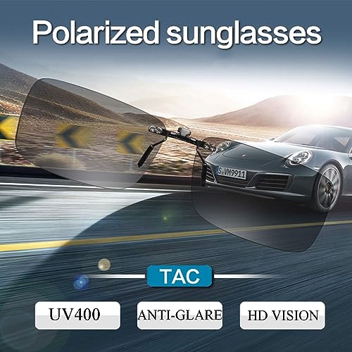 Image of Polarized Clip-on Sunglasses Anti Glare UV400 Non-flip Clip-on Sunglasses over Prescription Glasses for Men Women