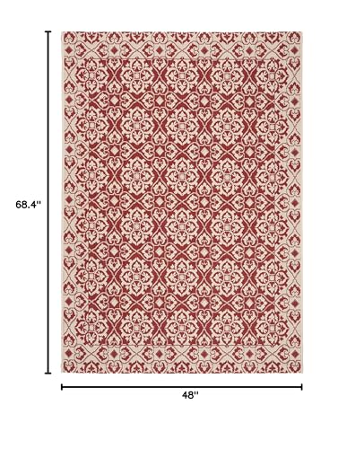 Tapete decorativo Safavieh Courtyard Rojo 172x142 cm miniatura 2