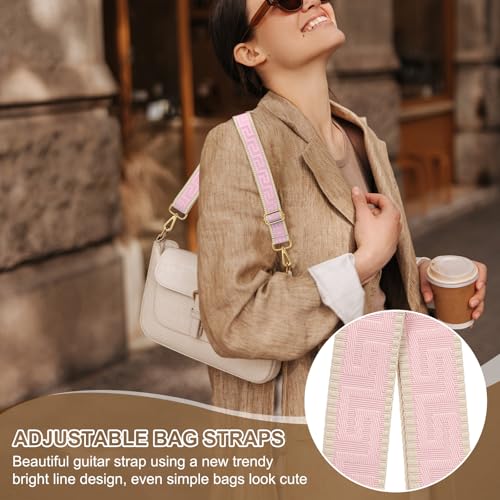 Image of PATIKIL Purse Strap, Adjustable Crossbody Bag Straps Wide Shoulder Strap Universal Replacement Shoulder Bag Belt for Women's Handbags Canvas Satchels Bag Backpack, Light Pink