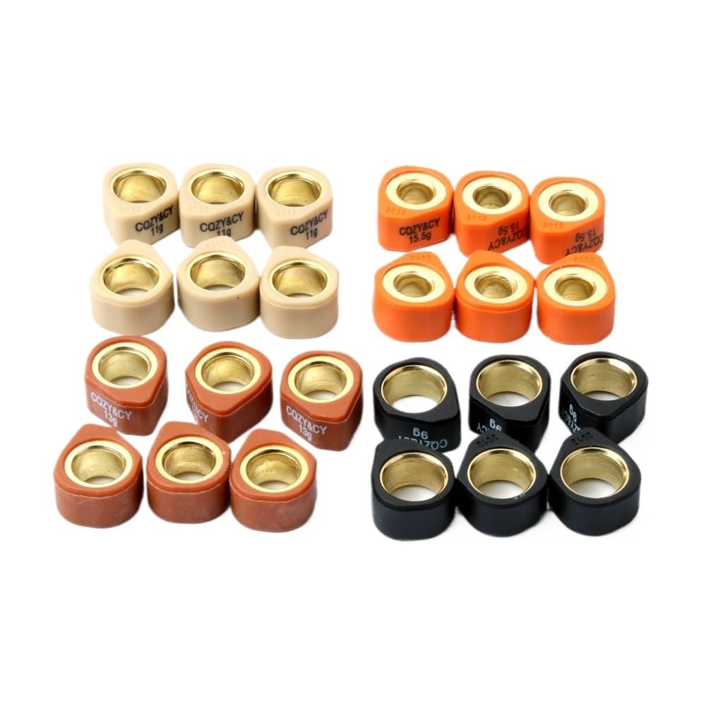 Set di 6 rulli for variatore, pesi 20x12 mm, 9 g, 11 g, 13 g, 16 g, adatti for scooter e motociclette 125, 125 cc, jet 150 cc.(20x12mm 9g)
