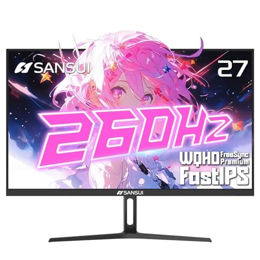 SANSUI 27 Inch WQHD 240Hz Gaming Monitor 1440P-1ms AMD FreeSync 丨DCI-P3 98% 丨Fast IPS丨Speakers丨HDR10 丨2×DisplayPort 1.4丨2×HDMI丨Height Adjustable Vertical/Horizontal Rotating Gaming PC Monitor