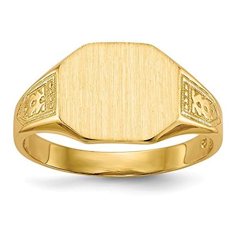 Anillo de oro amarillo macizo de 14 quilates para hombre Cover