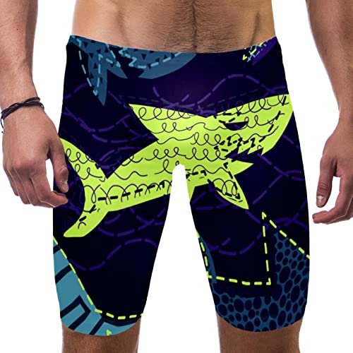 Swim jammers para hombre bañador largo de competición Shark Sea Purple L