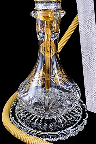 Dschinni Legend V2A White Art Shisha Set M I 84 cm große Shisha mit Holzrauchsäule I 2 Anschlüsse I Rauchsäule 2 teilig… – Bild 5