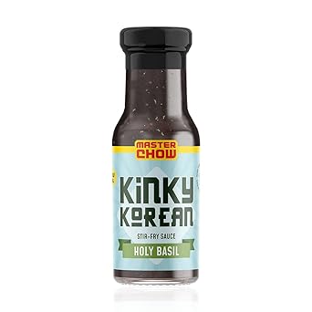 MasterChow Holy Basil Stir Fry Cooking Sauce - 220 GMS | Non Spicy | Healthy Less Than 40 Calories | Serves 4-5 Meals | Kinky Korean Sauce - image, photos