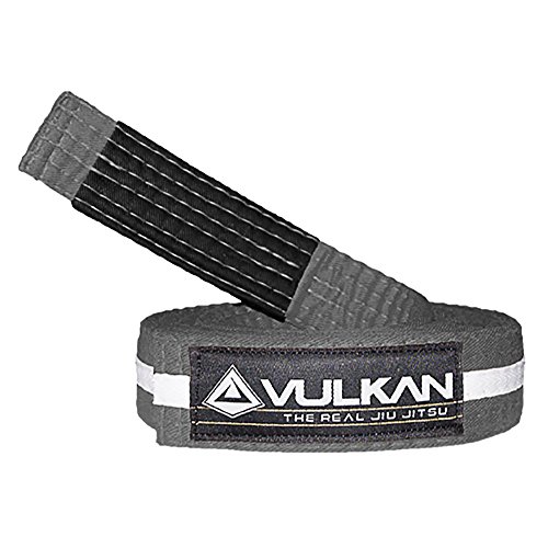 Vulkan Fight Company Brazilian Jiu Jitsu, BJJ Kids Belt for Martial Arts Sports, Grey White, M3