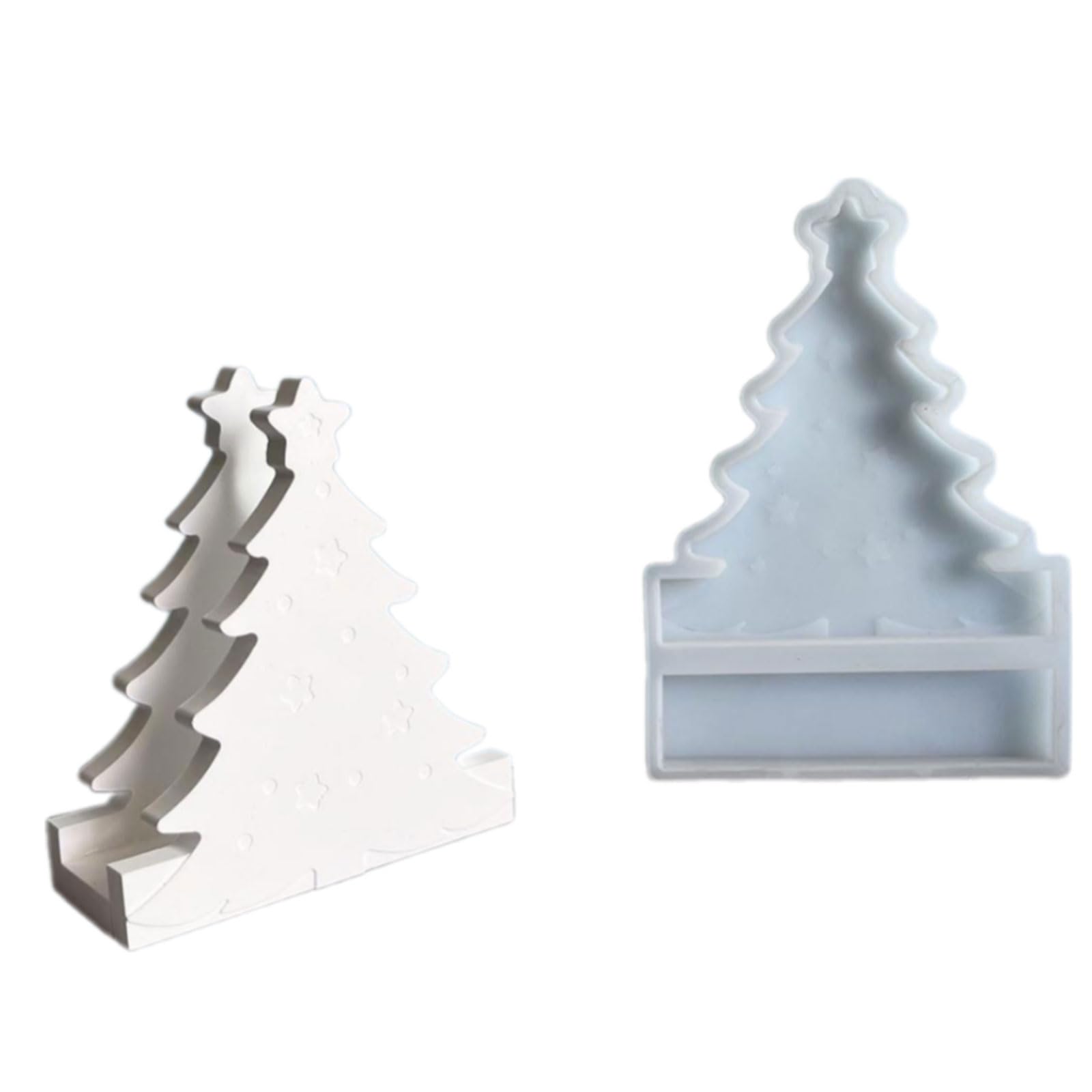 Jazuaiao Christmas Tree Snowflake Blessing Figure Silicone Mold for Resin Ornament Storage Box Making Festive Craft Project Christmas Tree Resin storage Blessing Figure Craft Christmas for Holiday