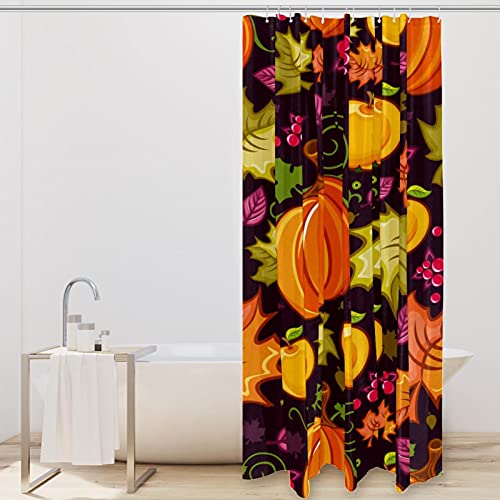 Rideau de douche Halloween feuille d'érable imperméable pour éviter l'eau au sol - 3