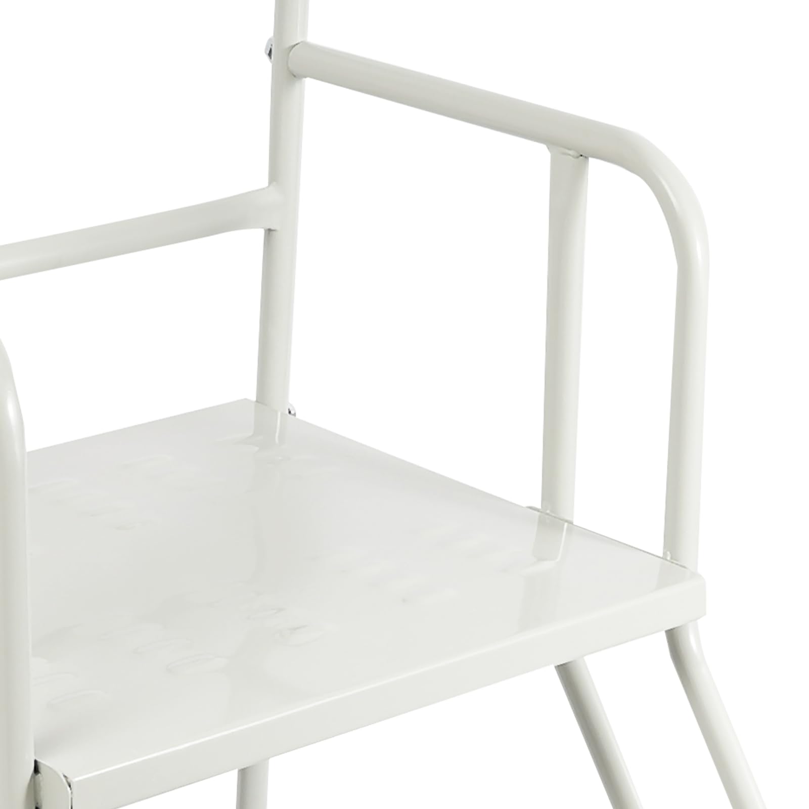 Escalera mecánica de 4 peldaños, 60 x 100 x 100 cm, escalera de seguridad, 4 peldaños, con ruedas y frenos, soporta hasta 400 kg, acero laminado en frío, escalera de almacenamiento de cuatro niveles
