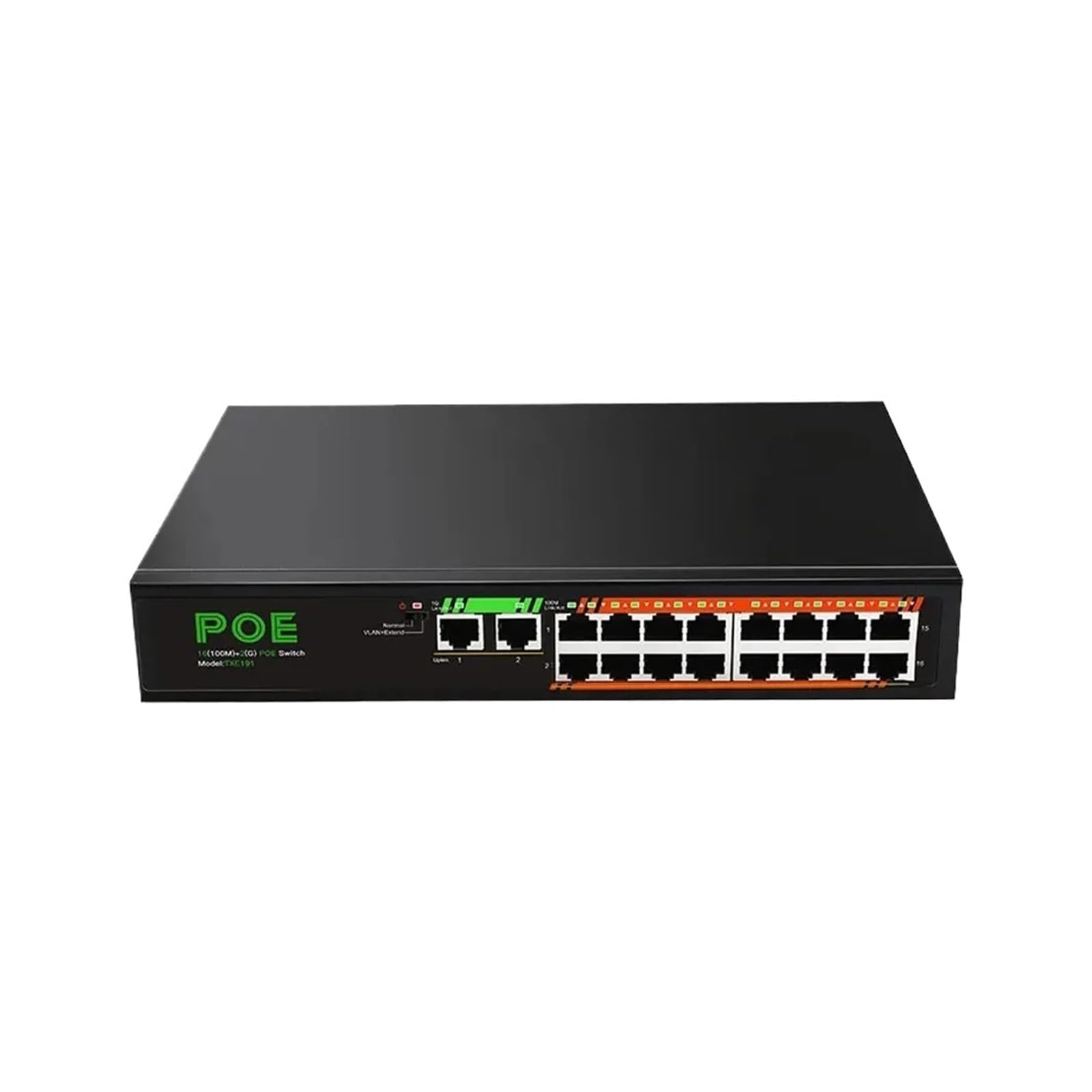 Conmutador de Red de 19 Puertos Puerto PoE de 16 * 100 Mbps + 2 Puertos de Enlace Ascendente de 1000 Mbps + 1 Puerto SFP de 1000 Mbps 48 V