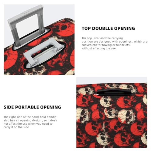 Luggage Cover Protector - Red and White Skull Print Suitcase Covers for Luggage Fit 25-28 Inch Suitcase4