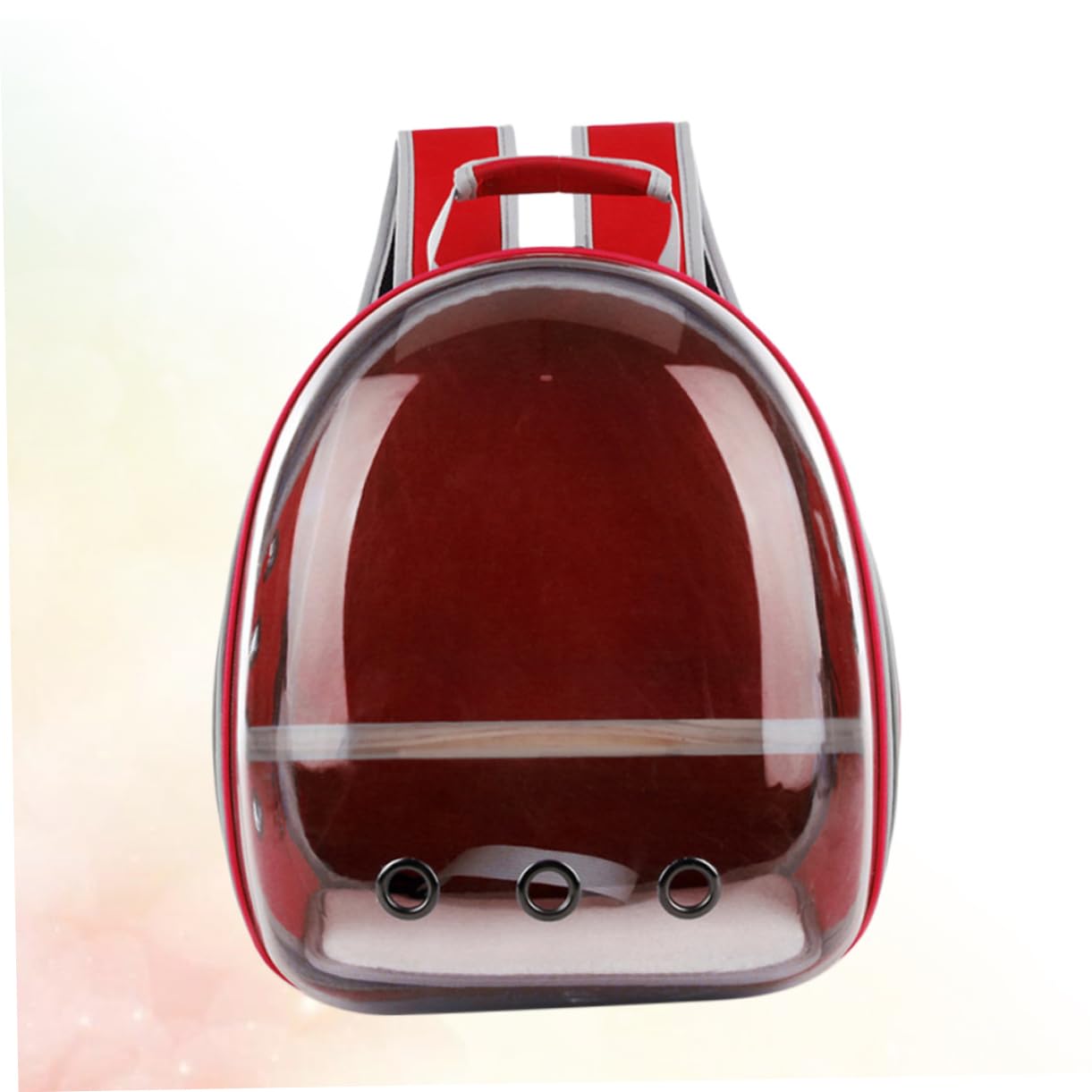 Supvox Papagei Tasche Tragbare Outdoor-Tasche Für Vögel Mit Belüftungsöffnung Atmungsaktivem Fensterdesign Holzstab Innen Für Stehen Rucksack Für Haustiere Rot