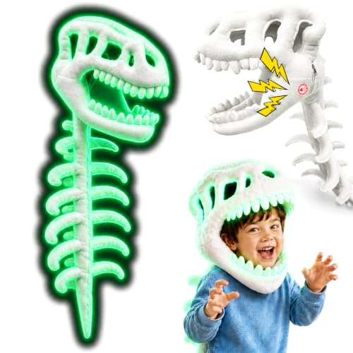 Glow in The Dark Dinosaur Skeleton Costume with Sound, White, 31.5in/80cm