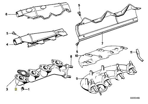Junta colector escape BMW M10 motor recambio original 11621723839 junta 2