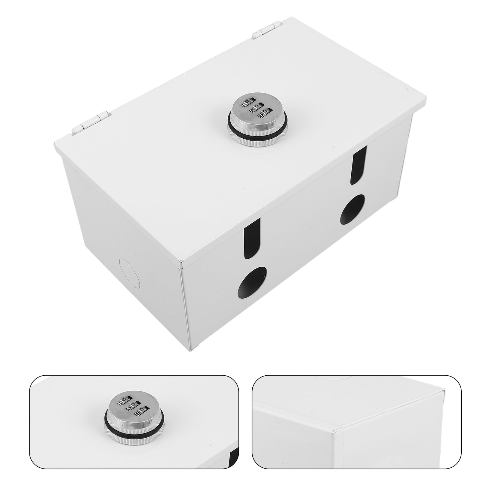 Gatuida Caja Protectora para Enchufes Eléctricos de Acero Inoxidable 2 con Cerradura de Combinación, Resistente Intemperie, Tapa Antirrobo para Exteriores, Protección Segura
