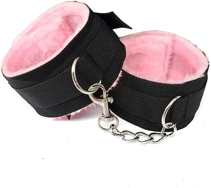 Miniatura 2 de Juego de 8 piezas de restricciones de bondage BDSM rosadas, juguetes BDSM, correas de cama para adultos, juego de esposas de Queen, cuerda y cuerda