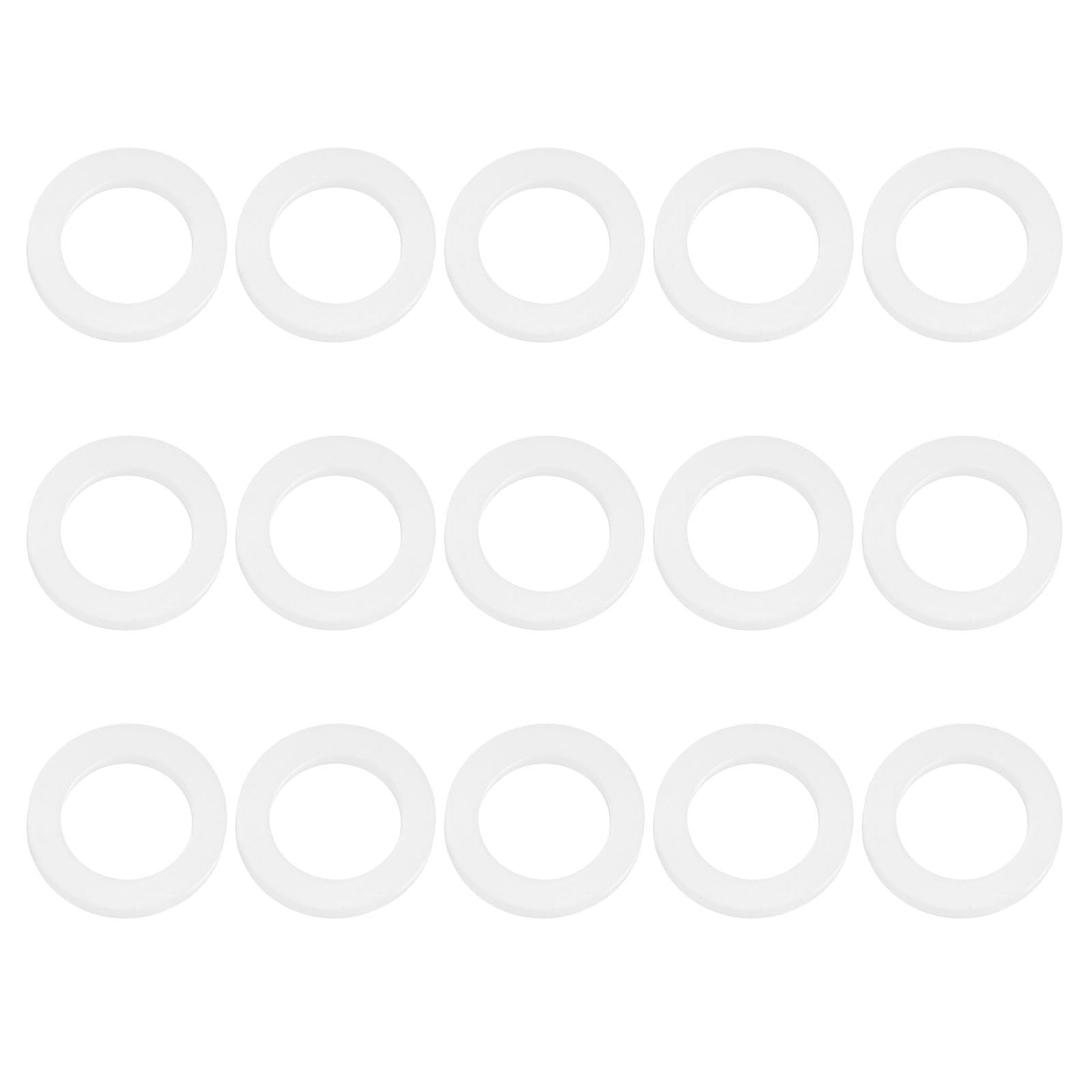 DEFANEX 15pcs Silicone Flat Washer (ID 16mm OD 24.5mm Thick 3mm) - Soft & Flexible O Sealing Ring Fastener Sealing Spacer Gasket Accessories for Shower Head Water Hose Valve Pump, White