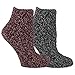 Dr. Scholl's Women's 2 Pack Soothing Spa Low Cut Lavender + Vitamin E Socks with Silicone Treads, Peach, Burgundy, Gray, Black, Shoe Size: 4-10