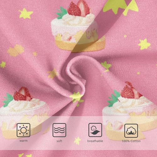 Wusikd Strawberry Boys' Underwear Cotton Cakes Pink Boys Briefs Soft Toddler Underwear 2T3