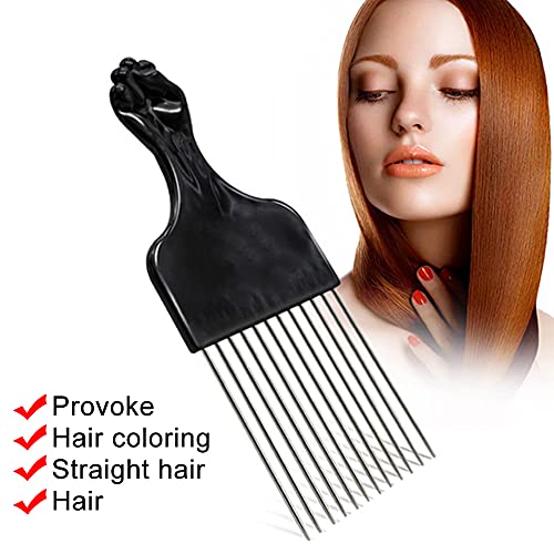 Peine Pick Metalizado para Cabello Rizado Negro miniatura 4