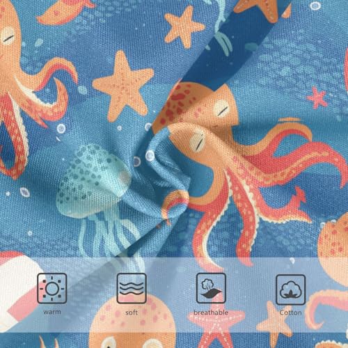Wusikd Octopus Jellyfish Girls' Underwear Cotton Starfish Girls Briefs Soft Toddler Underwear 2T3
