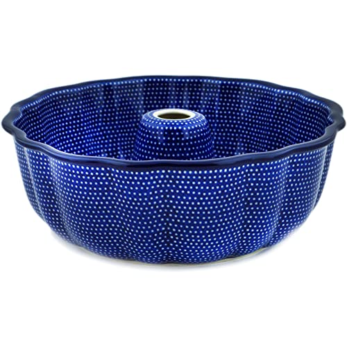 Polish Pottery bundt cake made by Ceramika Artystyczna (Starry Night Theme) Signature UNIKAT + Certificate of Authenticity