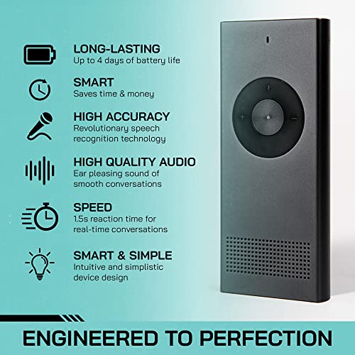 Poliglu Instant Two-Way Language Translator - Translators Devices For 36 Languages. Make Communication Easier With This Innovative Portable Translation Device. Perfect As A Pocket Dictionary #TOP1