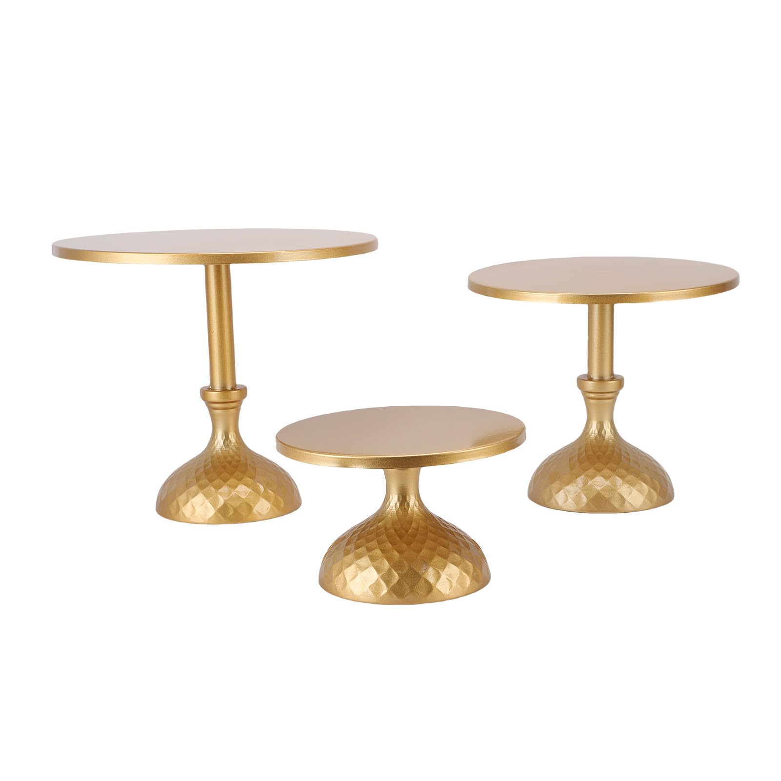 3 soportes para tartas dorados, soporte de exhibición para pizza, postre con patas para fiestas, bodas, cumpleaños
