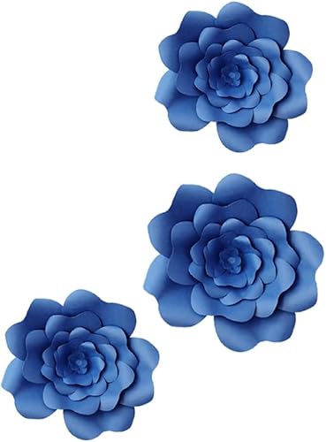 Miniatura 6 de 3 piezas de papel para decoración de pared, flores de papel para fiestas, decoración de fondo de pared, flores hechas a mano para cumpleaños, baby