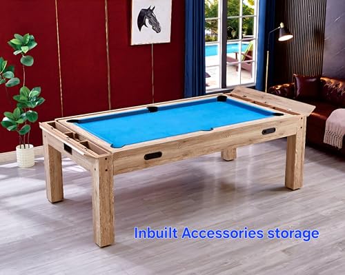 Image of RUP 4-in-1 Multi-Game Table, Pool /Billiards, Table Tennis, Air Hockey with Electric Blower, Conference Table Top, Complete Accessories Set for Home & Office