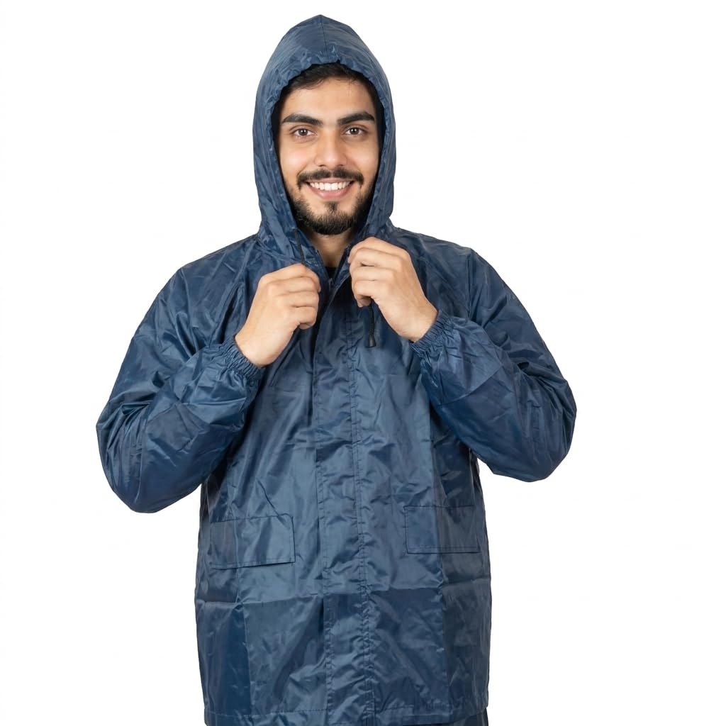 drumstone Waterproof Raincoat for Men & Women, Lightweight Hooded Rain Jacket with Full-Length Protection, Reusable Wind-Resistant Rain Wear for Travel, Bike Riding, Hiking, Camping, Outdoor-picture-45