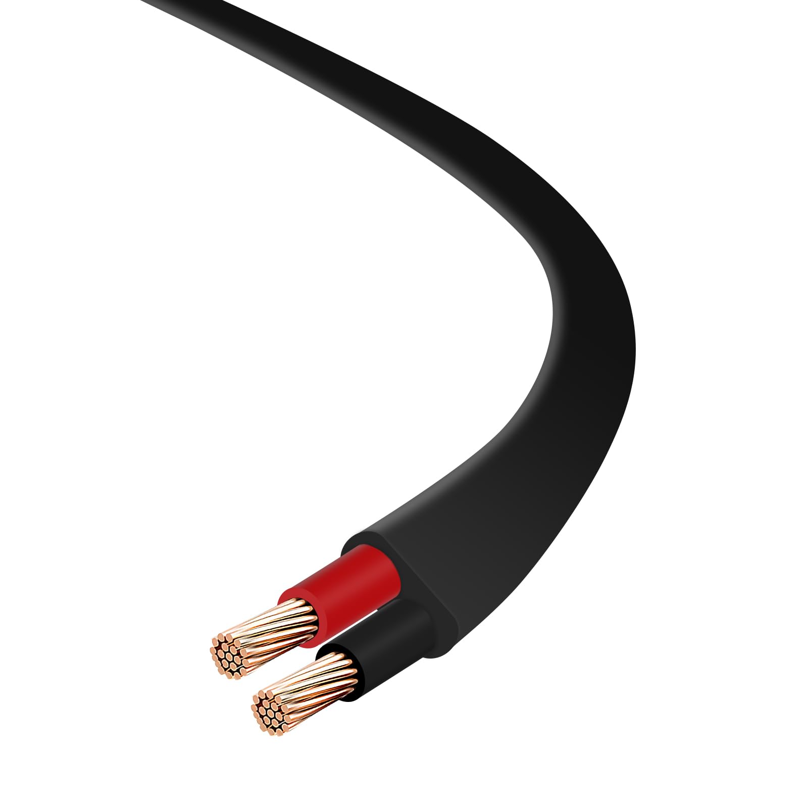 Yuanjoy 2 Cores 0.75mm² 10 Metres Car Flat Cable - Multi-core Trailer Cable, Round Earth, Black, for Caravans Trucks, Trailer