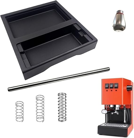 Low Profile Drip Tray for Gaggia Classic Pro Including Drain Tube Nozzle and Optional Springs for Customized Setup Options (A)