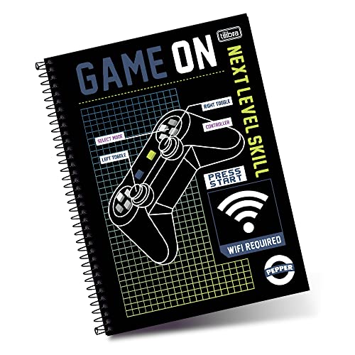 Tilibra Caderno Espiral Capa Dura Pepper Masculino, 80 Folhas, 200 x 275mm, Capas sortidas e aleatór