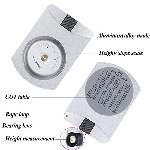 Ueasy Professional Aluminum Accurate Altimeter Compact Handheld Clinometer for Measuring Heights Slopes Angles Silver - Thumbnail 2