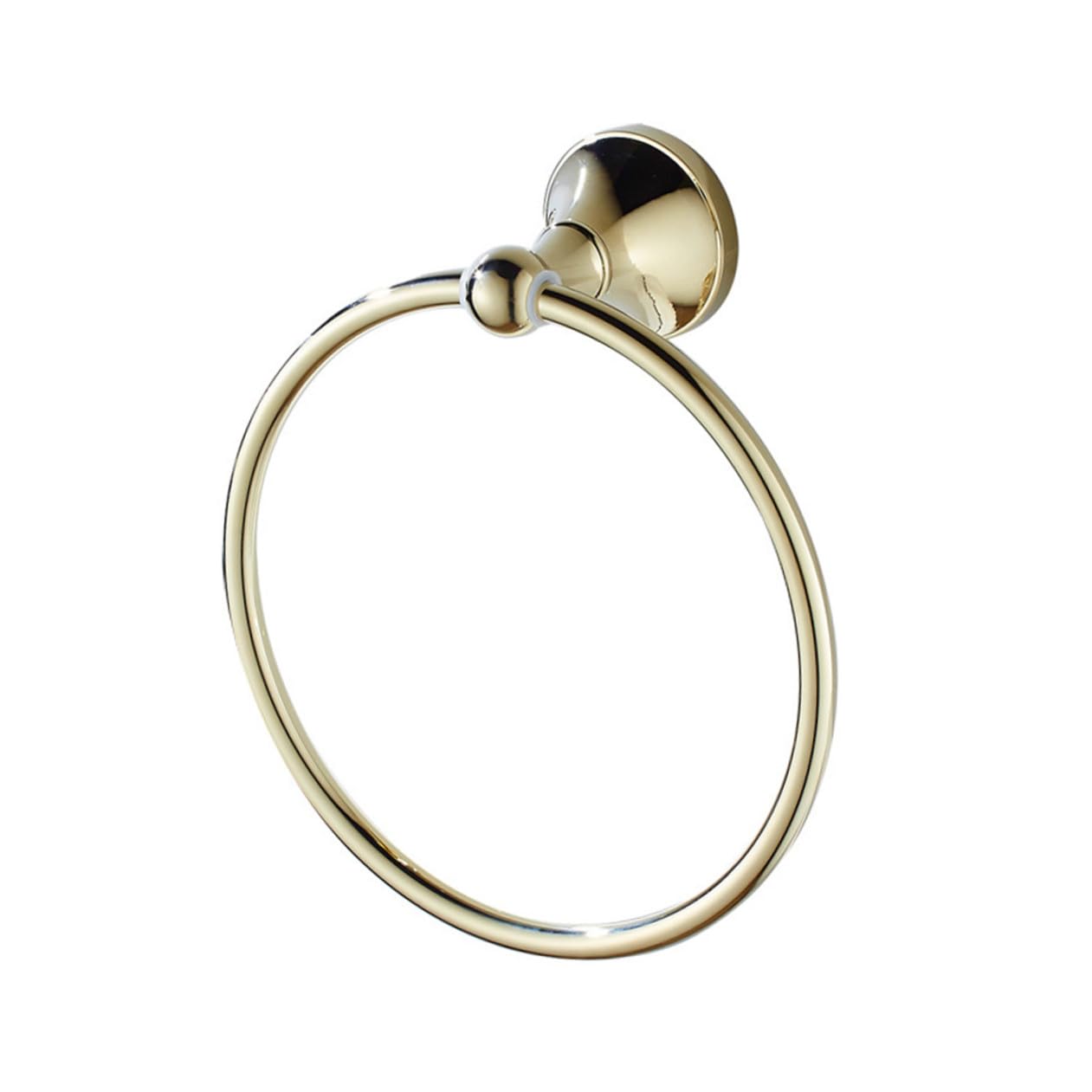 Anello Porta Asciugamano Rotondo in Ottone Placcato Oro | Finitura Anticata Spazzolata, per Casa e Scuola, Stile Elegante e Semplice