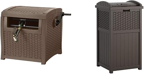 225 ft. Wicker Style Hose Reel and 33 Gallon Wicker Style Trash Can