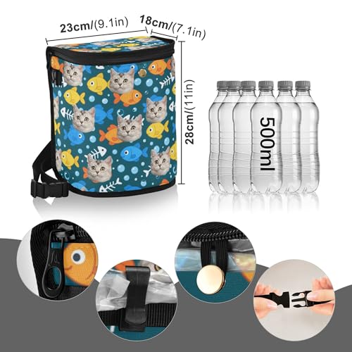 Image of Wudan Cartoon Cute Fish Bubble Custom Car Trash Can with Lid Leak Proof Trash Bin Can for Lid and Storage
